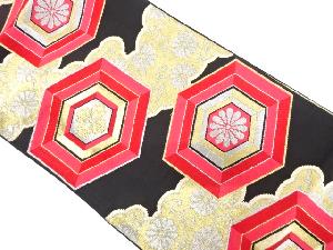 アンティーク　亀甲重ねに花唐草模様織り出し袋帯（材料）